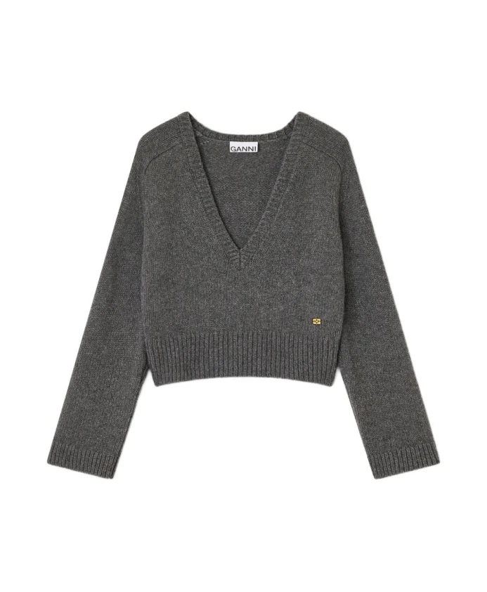 Серый пуловер AW25 Ganni, серый
Серый пуловер AW25 Ganni, серый