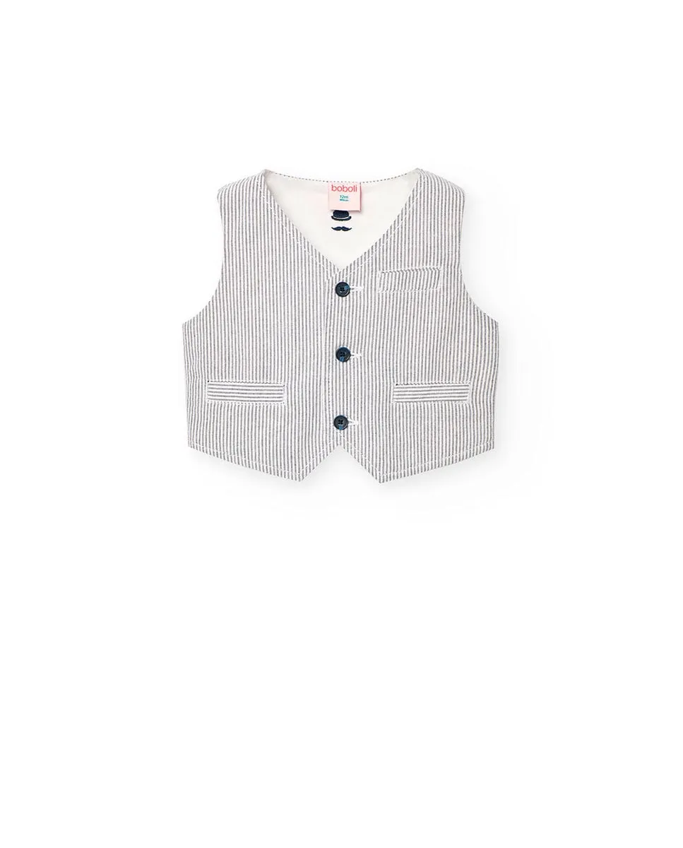 Детский хлопковый жилет с полосатым принтом Boboli, темно-синий
Детский хлопковый жилет с полосатым принтом Boboli, темно-синий