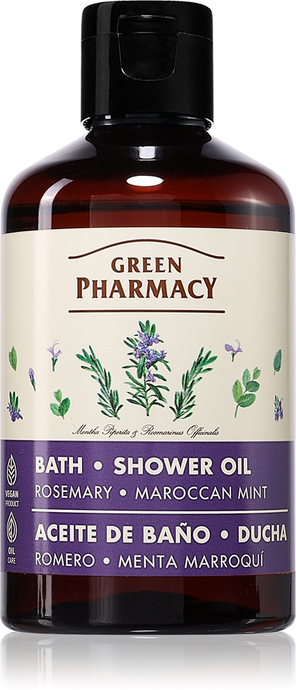 Питательное масло для душа с маслом розмарина и марокканской мяты Green Pharmacy, 250 мл
Питательное масло для душа с маслом розмарина и марокканской мяты Green Pharmacy, 250 мл