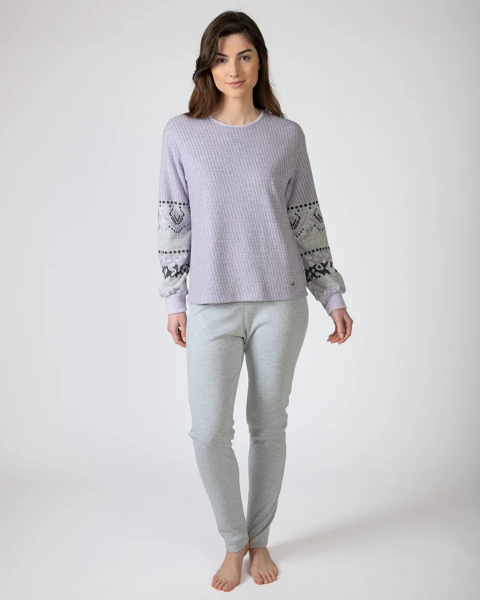 Женская длинная пижама из жаккардовой ткани Massana, сиреневый
Женская длинная пижама из жаккардовой ткани Massana, сиреневый