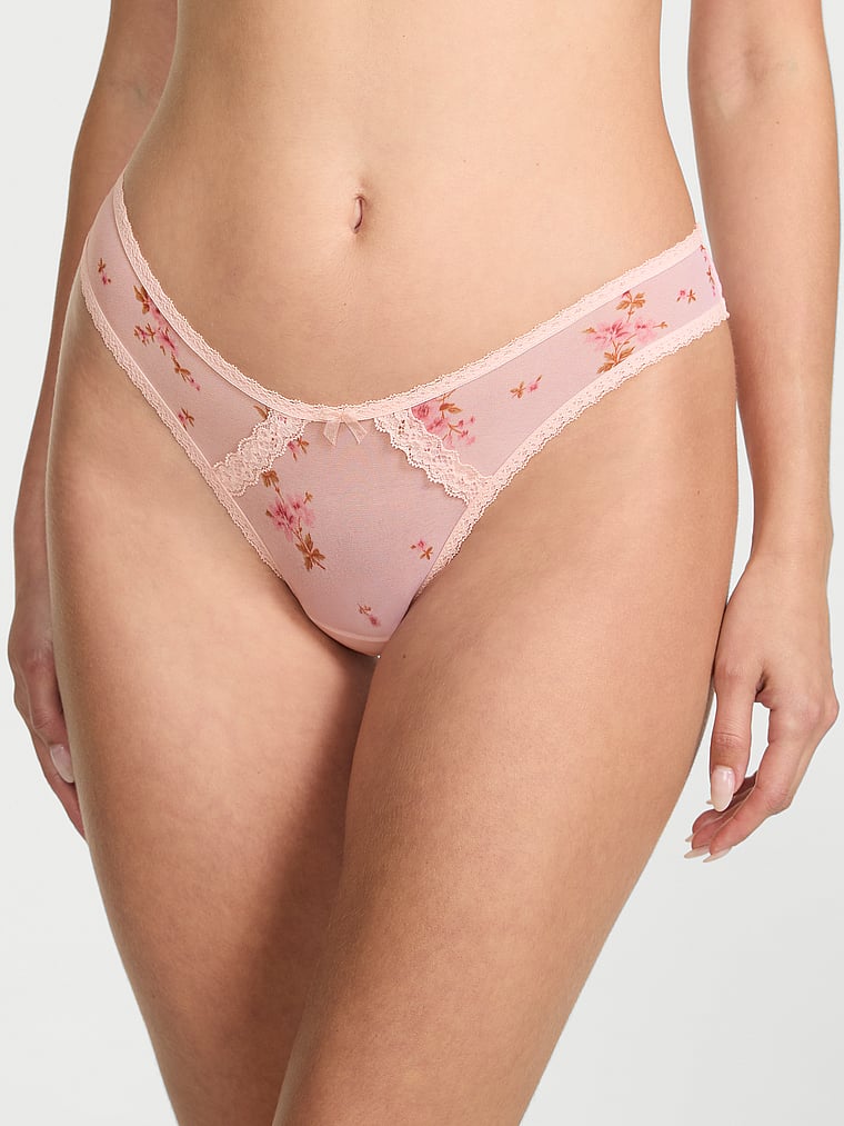 Прозрачные бразильские трусики с кружевной отделкой Dream Angels, mesh pink ditsy print
Прозрачные бразильские трусики с кружевной отделкой Dream Angels, mesh pink ditsy print