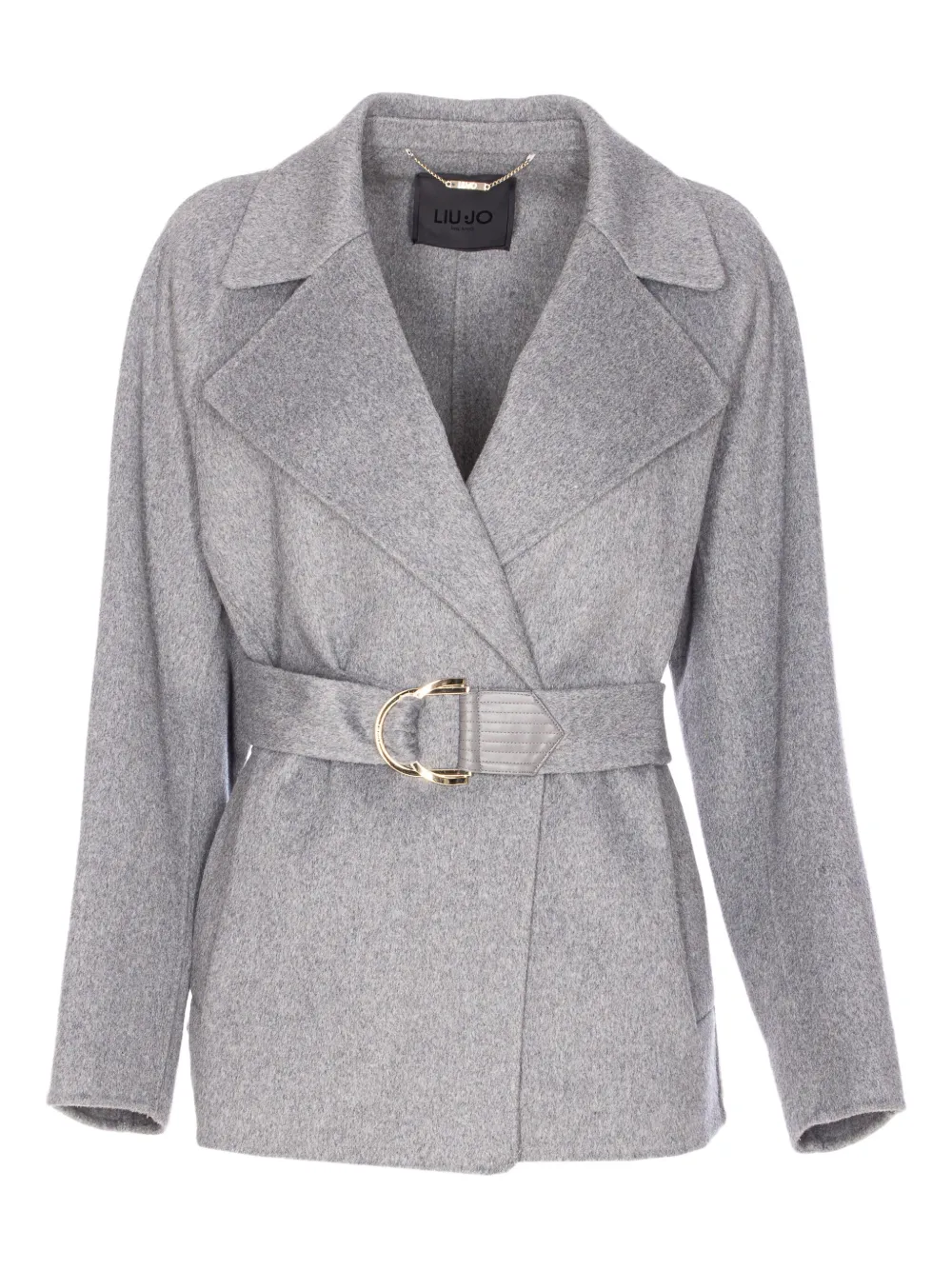 Двубортное пальто с поясом LIU JO, серый 
Двубортное пальто с поясом LIU JO, серый