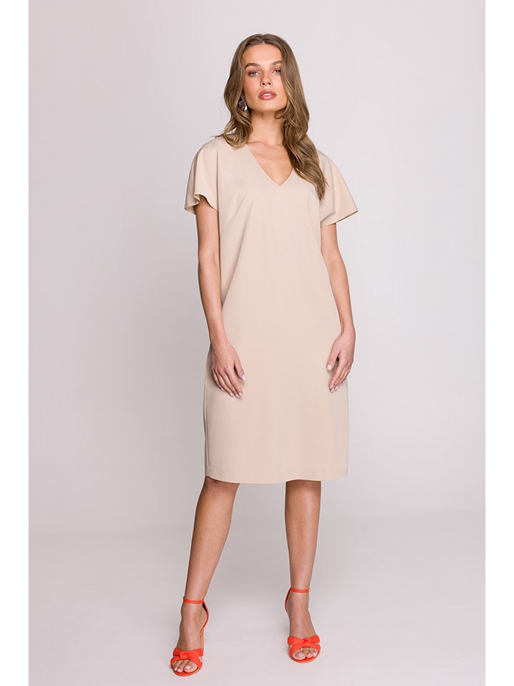 Платье до колена Stylove, бежевый 
Платье до колена Stylove, бежевый