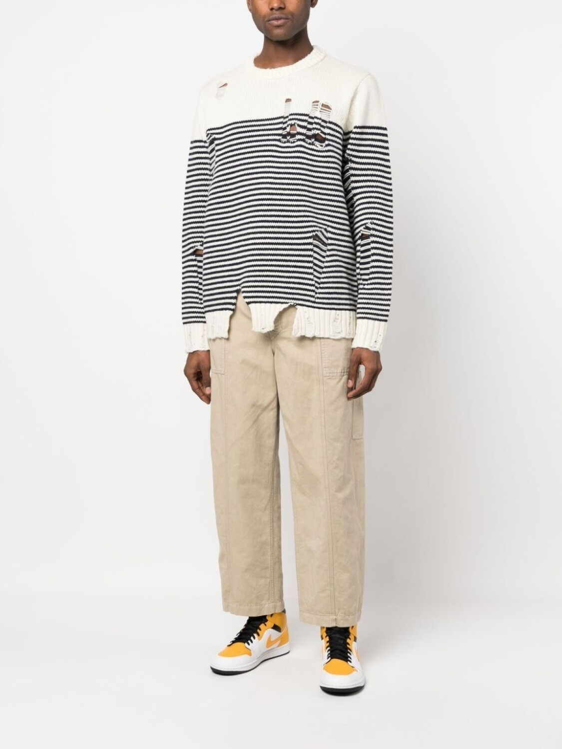 Полосатый джемпер с круглым вырезом Charles Jeffrey Loverboy, белый
Полосатый джемпер с круглым вырезом Charles Jeffrey Loverboy, белый