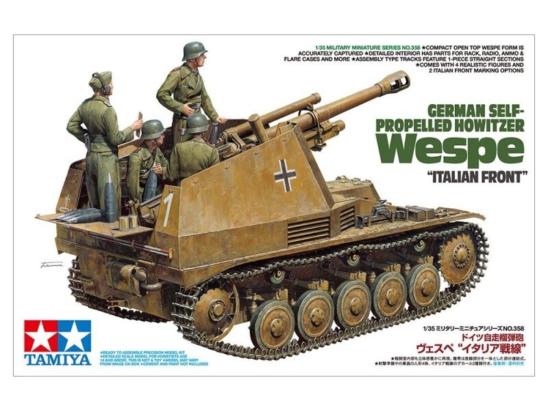 Tamiya, Гаубица Wespe, Итальянский фронт, Пластиковая модель
Tamiya, Гаубица Wespe, Итальянский фронт, Пластиковая модель