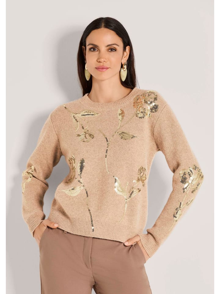 MADELEINE Элегантный шерстяной свитер с пайетками бежевого/меланжевого/золотого цвета
MADELEINE Элегантный шерстяной свитер с пайетками бежевого/меланжевого/золотого цвета