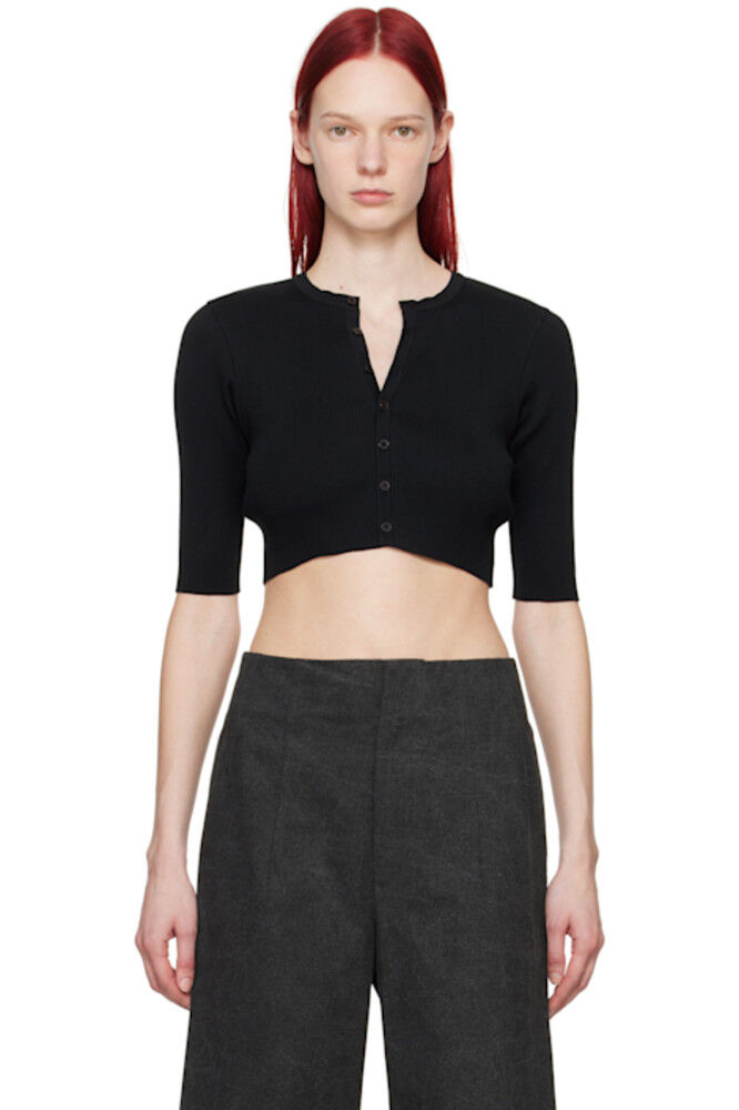 Черный короткий кардиган AURALEE
Черный короткий кардиган AURALEE