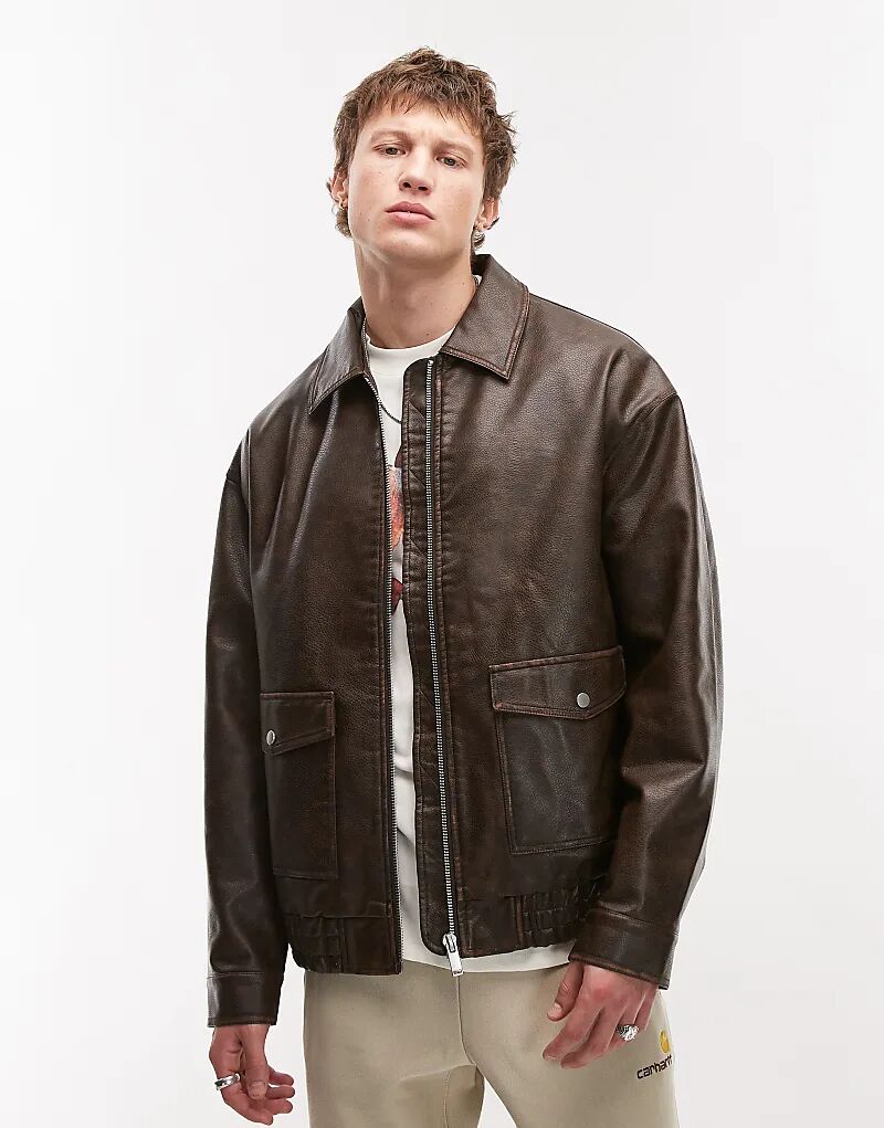 Куртка из искусственной кожи А2 коричневого цвета Topman, Коричневый, Куртка из искусственной кожи А2 коричневого цвета Topman
Куртка из искусственной кожи А2 коричневого цвета Topman, Коричневый, Куртка из искусственной кожи А2 коричневого цвета Topman