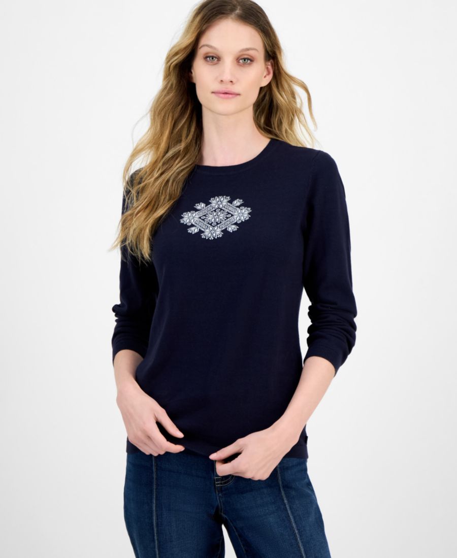Женский хлопковый свитер Снежинка Nautica Jeans, Night Sky/ Ivory
Женский хлопковый свитер Снежинка Nautica Jeans, Night Sky/ Ivory