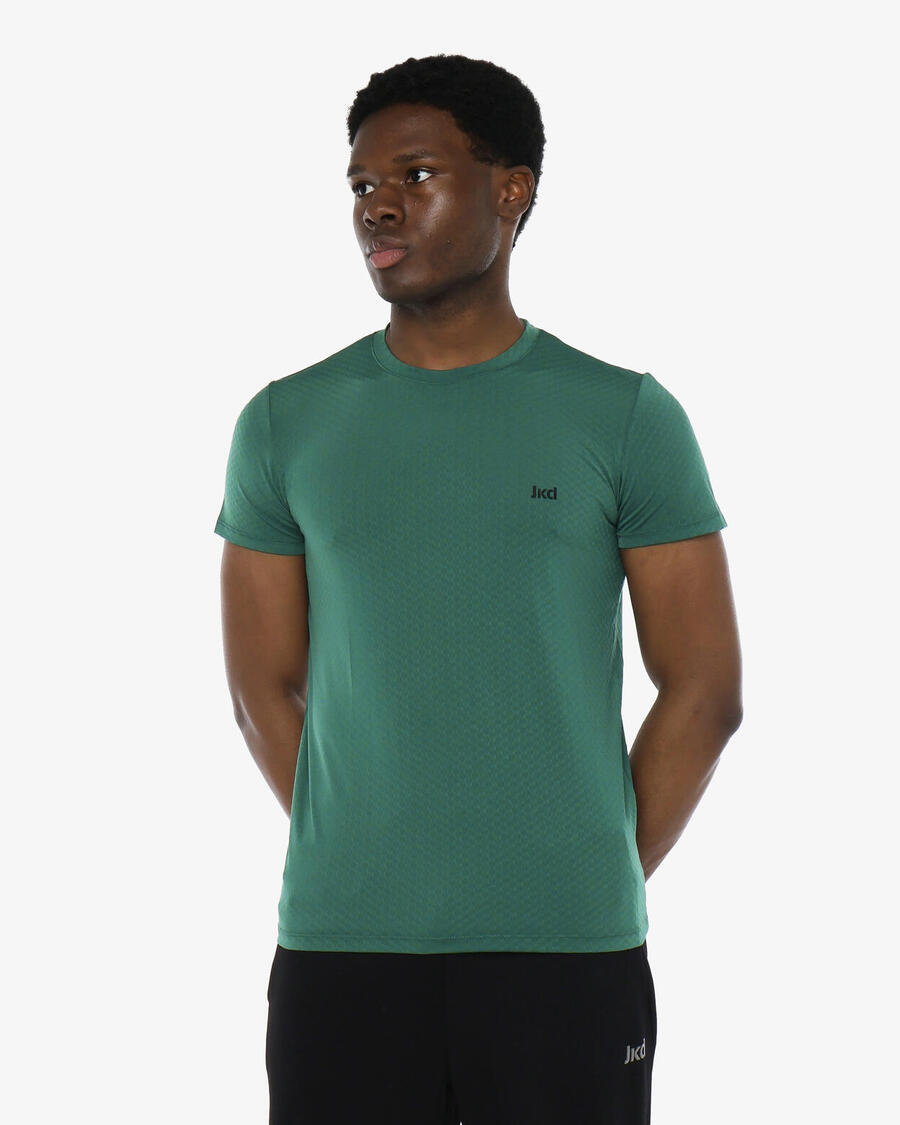 JAKED Темно-зеленая синтетическая фитнес-футболка для мужчин
JAKED Темно-зеленая синтетическая фитнес-футболка для мужчин