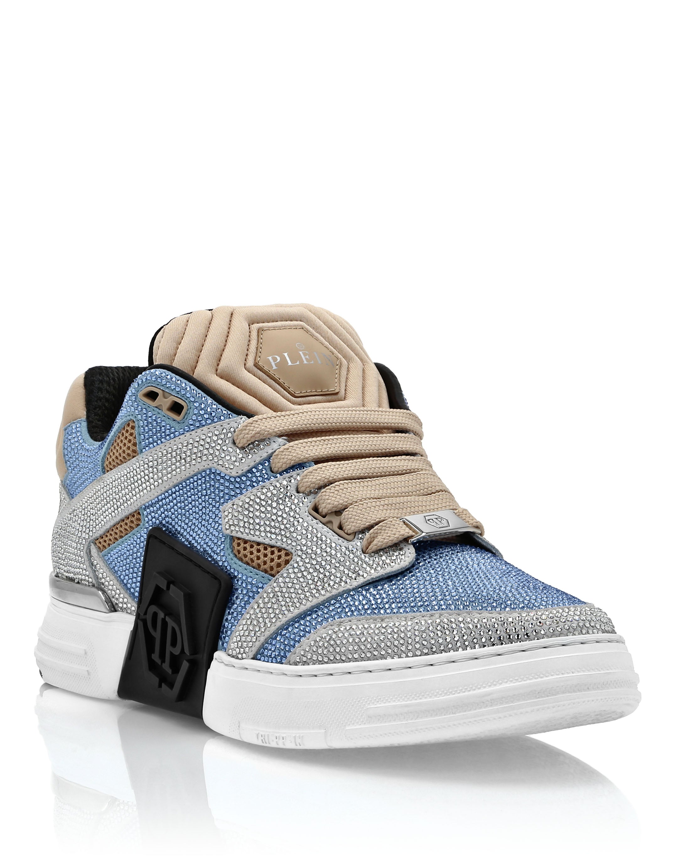 Кроссовки из микса кожи Lo-Top со стразами PHILIPP PLEIN, бежевый/голубой
Кроссовки из микса кожи Lo-Top со стразами PHILIPP PLEIN, бежевый/голубой