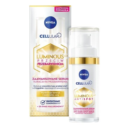 Cellular Luminous630 Интенсивная сыворотка против пигментных пятен, 30 мл, Nivea
Cellular Luminous630 Интенсивная сыворотка против пигментных пятен, 30 мл, Nivea