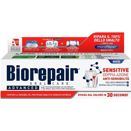 Зубная паста Biorepair Advanced Sensitive для ухода за полостью рта с микровосстановлением, 75 мл, 2,5 жидких унции, Vittleitaly
Зубная паста Biorepair Advanced Sensitive для ухода за полостью рта с микровосстановлением, 75 мл, 2,5 жидких унции, Vittleitaly