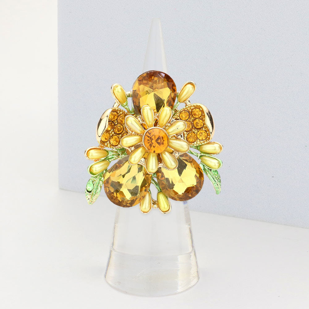Кольцо-капелька с цветочным акцентом, украшенное жемчугом и камнем Fashnzfab, желтый
Кольцо-капелька с цветочным акцентом, украшенное жемчугом и камнем Fashnzfab, желтый