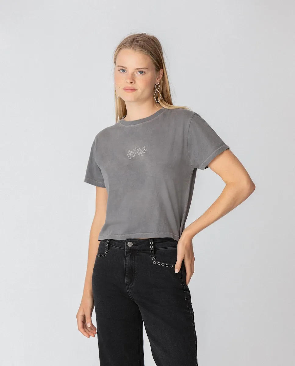 Футболка для женщин с коротким рукавом и логотипом Noon, серый
Футболка для женщин с коротким рукавом и логотипом Noon, серый