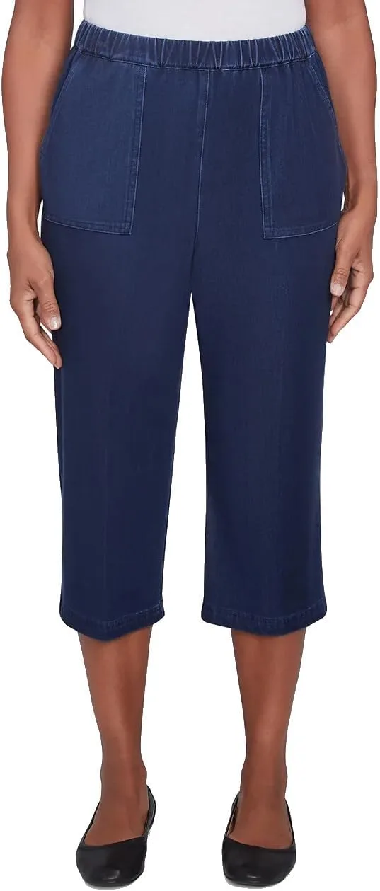 Alfred Dunner Women's Free Spirit Knit Denim Capri, Dark Denim
Alfred Dunner Women's Free Spirit Knit Denim Capri, Dark Denim