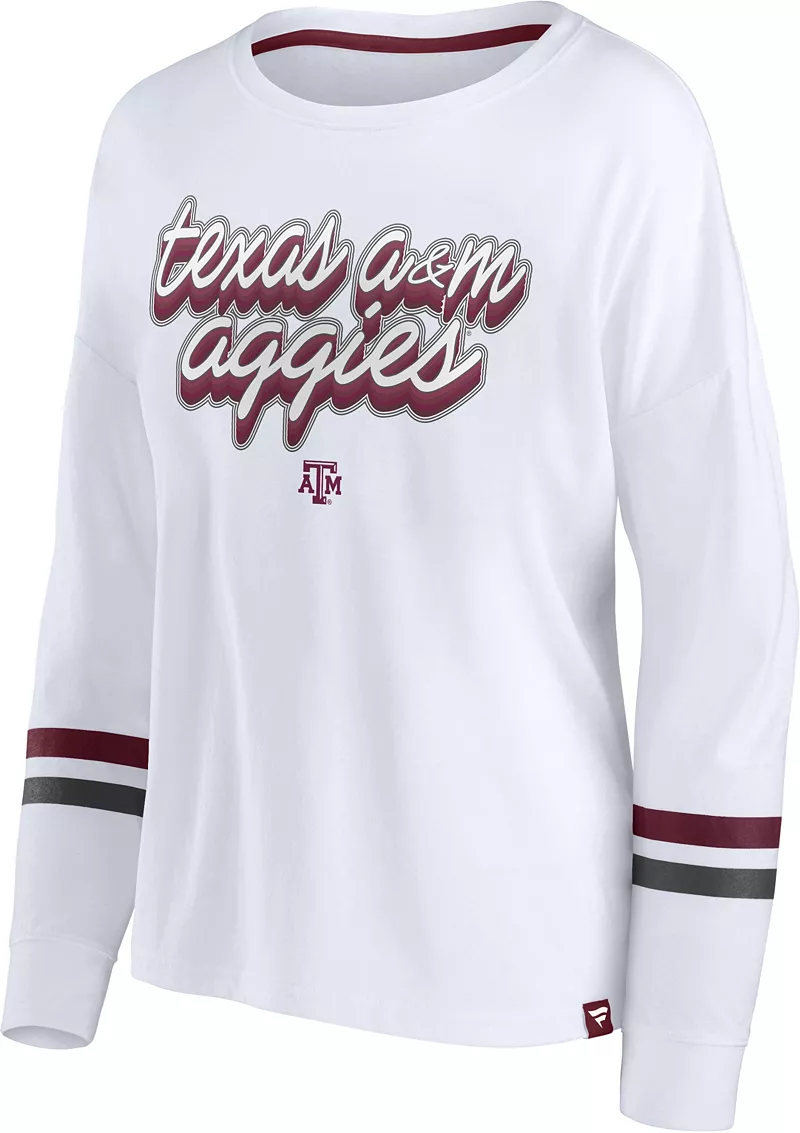 Женская белая футболка с длинным рукавом NCAA Texas A&M Aggies Iconic Fanatics
Женская белая футболка с длинным рукавом NCAA Texas A&M Aggies Iconic Fanatics