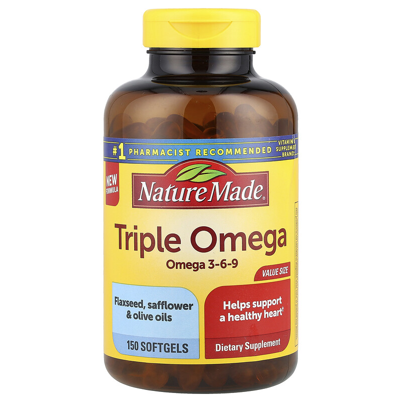 Nature Made, Triple Omega, 150 капсул
Nature Made, Triple Omega, 150 капсул