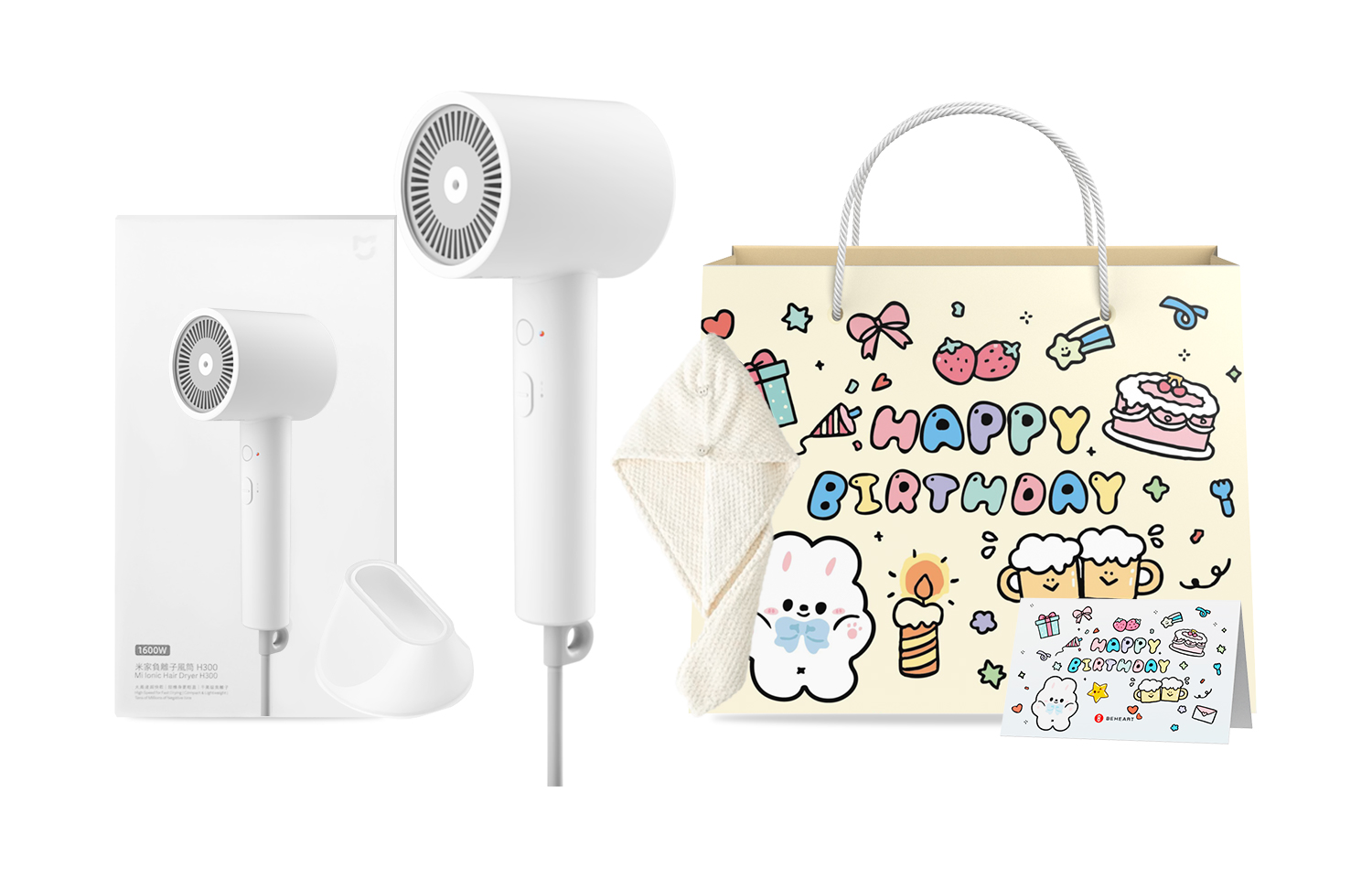 Фен для волос Mi, H300 birthday cartoon gift bag
Фен для волос Mi, H300 birthday cartoon gift bag