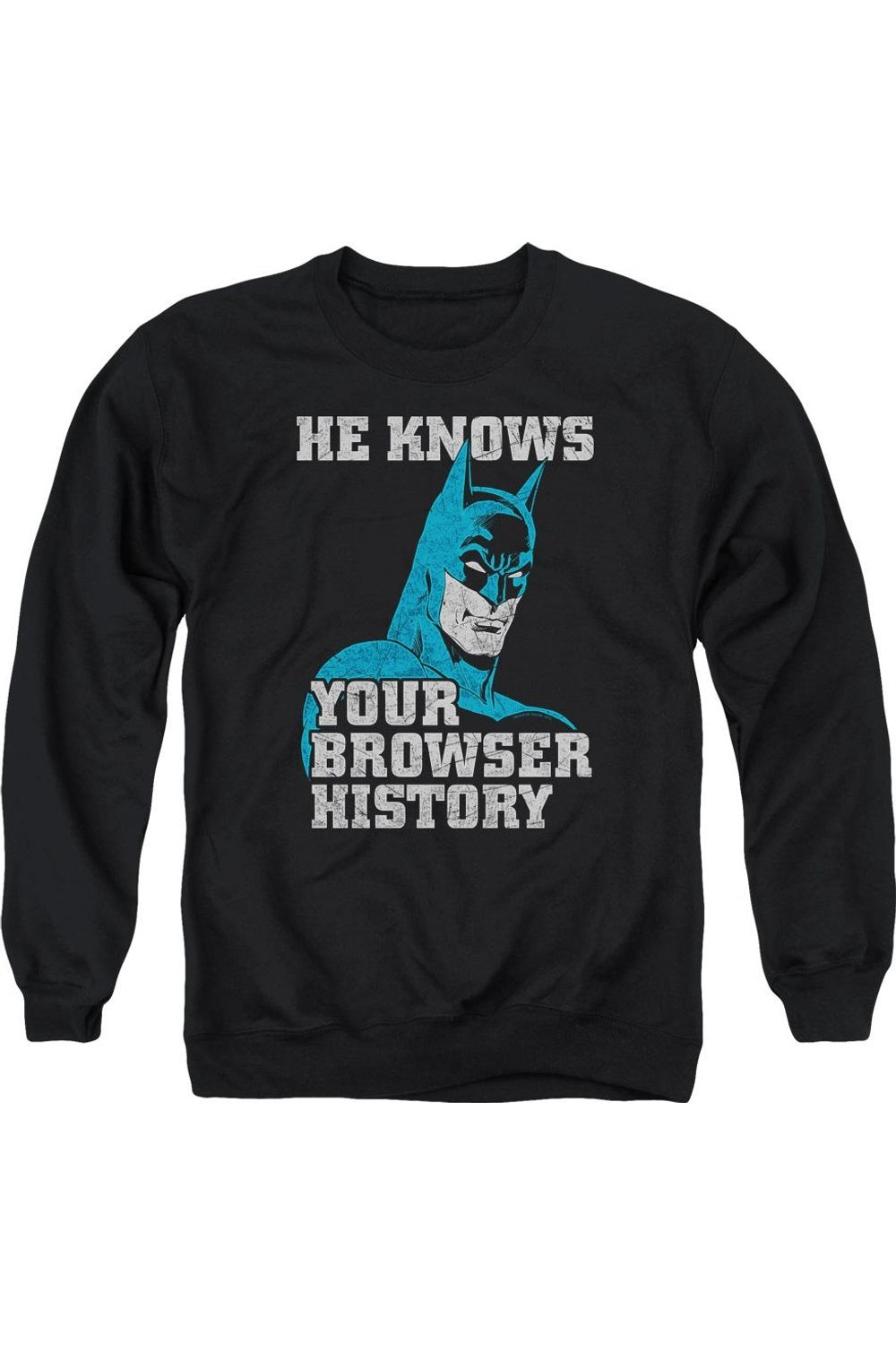 Толстовка Batman Knows Adult с круглым вырезом Gildan, черный 
Толстовка Batman Knows Adult с круглым вырезом Gildan, черный