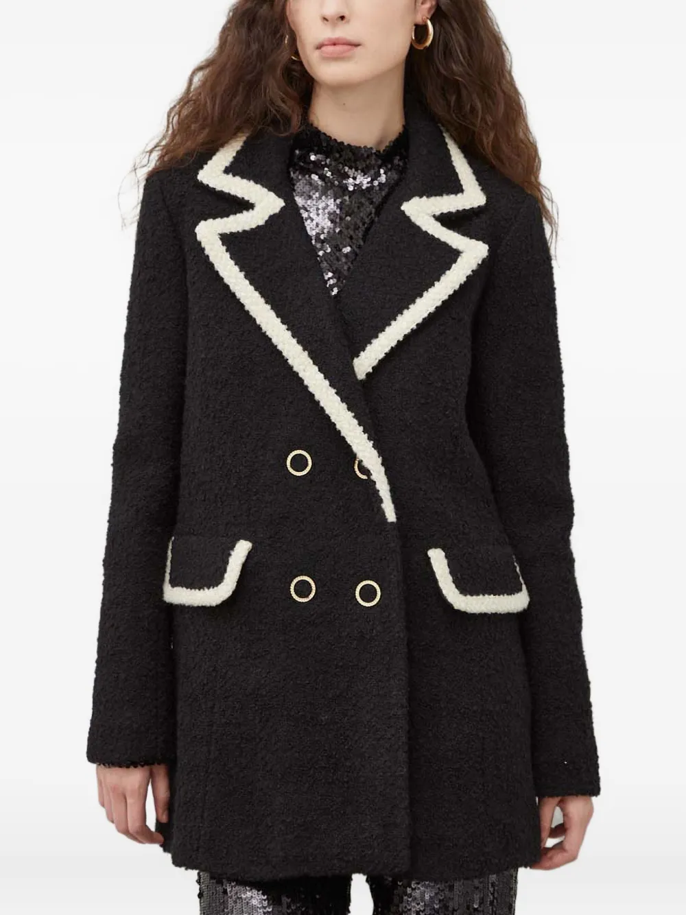 Жакет из букле с контрастной отделкой Ba&Sh, черный
Жакет из букле с контрастной отделкой Ba&Sh, черный