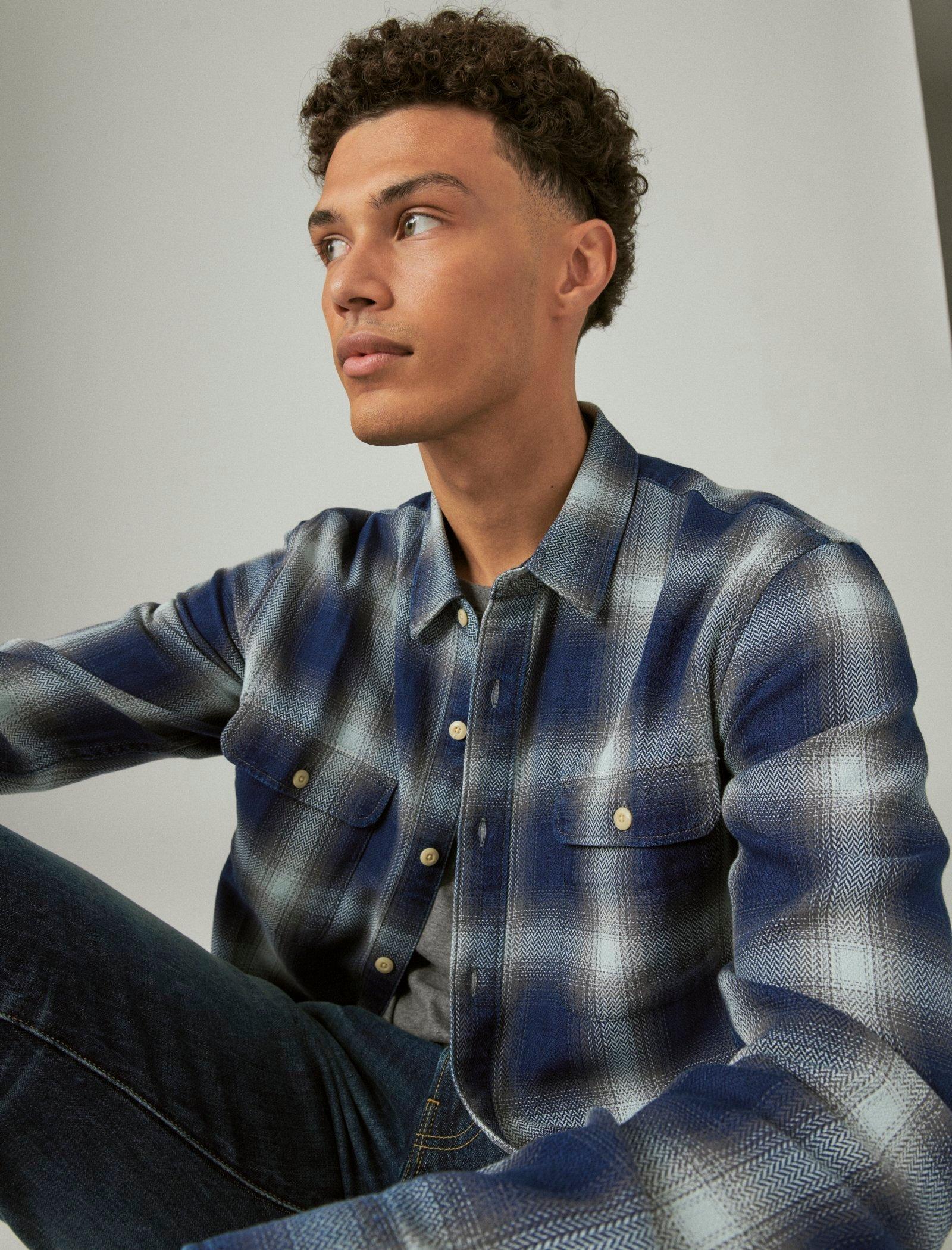 Мужская клетчатая рубашка цвета индиго с длинным рукавом Lucky Brand Utility
Мужская клетчатая рубашка цвета индиго с длинным рукавом Lucky Brand Utility
