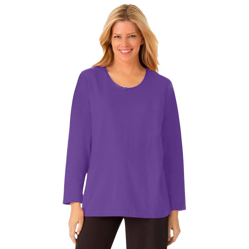 Женская футболка для сна Dreams & Co. больших размеров с атласной отделкой, цвет Plum Burst
Женская футболка для сна Dreams & Co. больших размеров с атласной отделкой, цвет Plum Burst