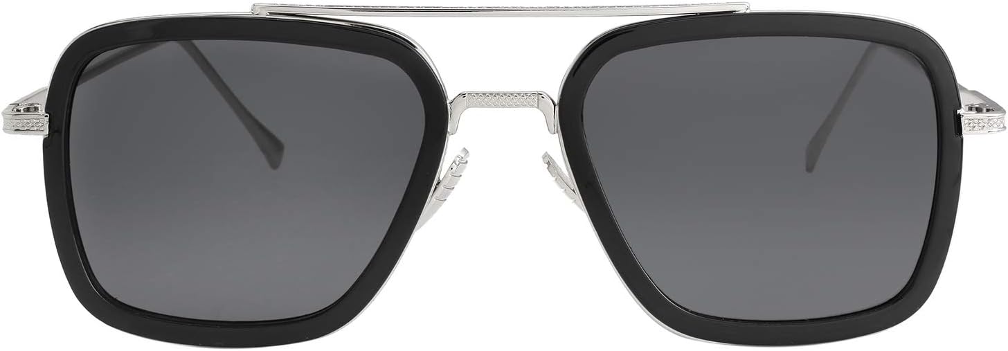 Поляризованные солнцезащитные очки Тони Старка от Kursan для мужчин и женщин, винтажная квадратная металлическая оправа, очки Железного человека и Человека-паука, Black Silver Frame Grey Lens
Поляризованные солнцезащитные очки Тони Старка от Kursan для мужчин и женщин, винтажная квадратная металлическая оправа, очки Железного человека и Человека-паука, Black Silver Frame Grey Lens