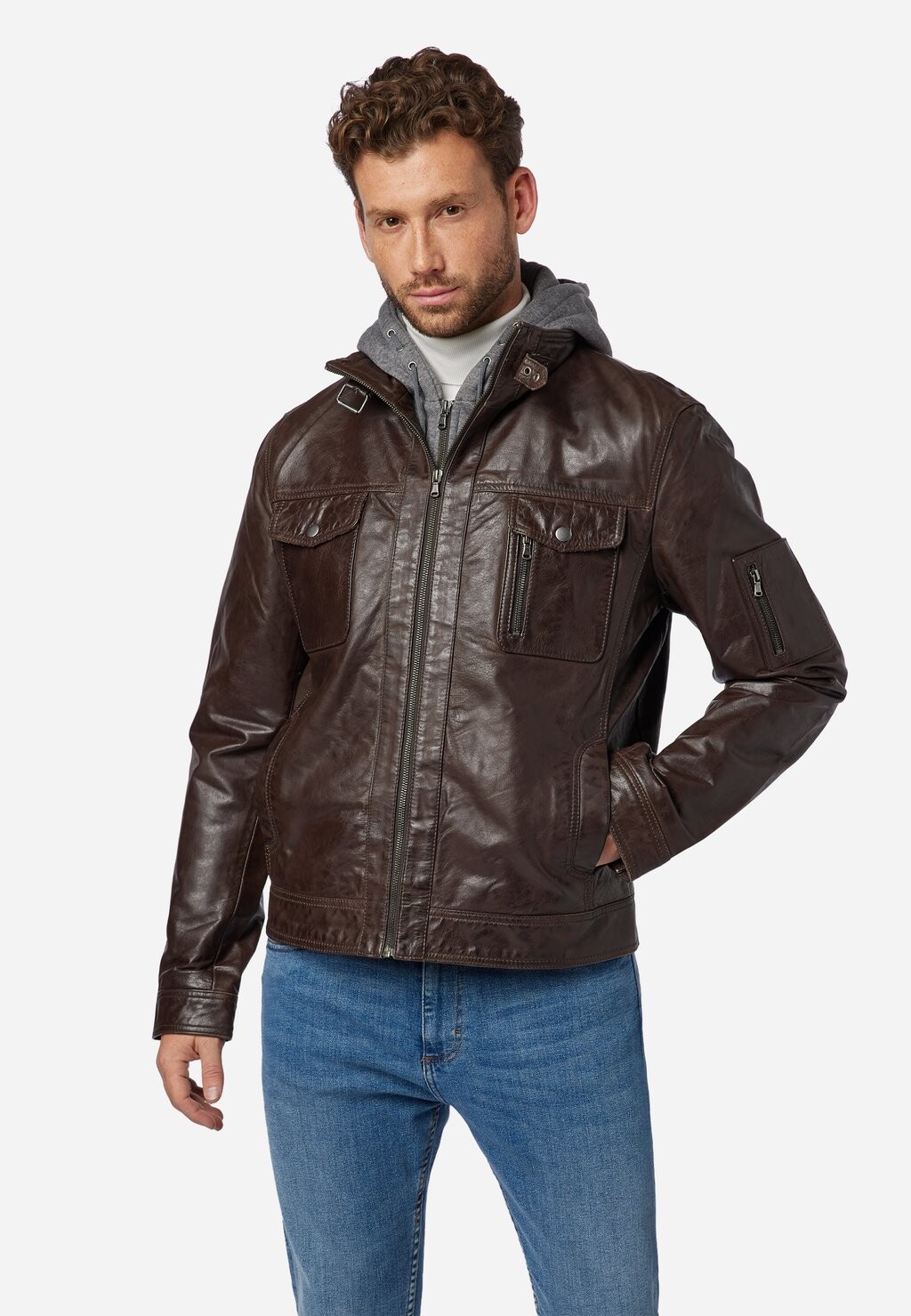 Кожаная куртка Ricano, коричневый 
Кожаная куртка Ricano, коричневый