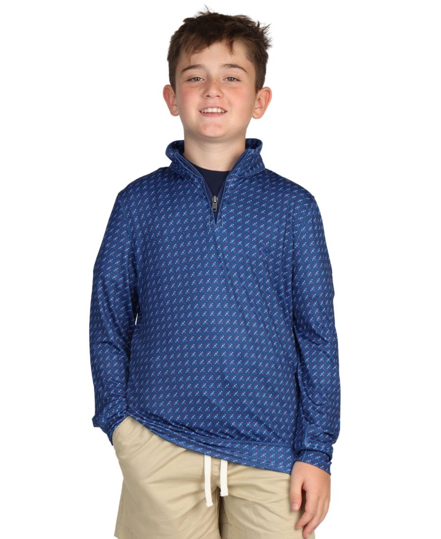 Детская темно-синяя футболка с геометрическим принтом и застежкой-молнией до четверти длины Tailorbyrd, Navy geo print
Детская темно-синяя футболка с геометрическим принтом и застежкой-молнией до четверти длины Tailorbyrd, Navy geo print