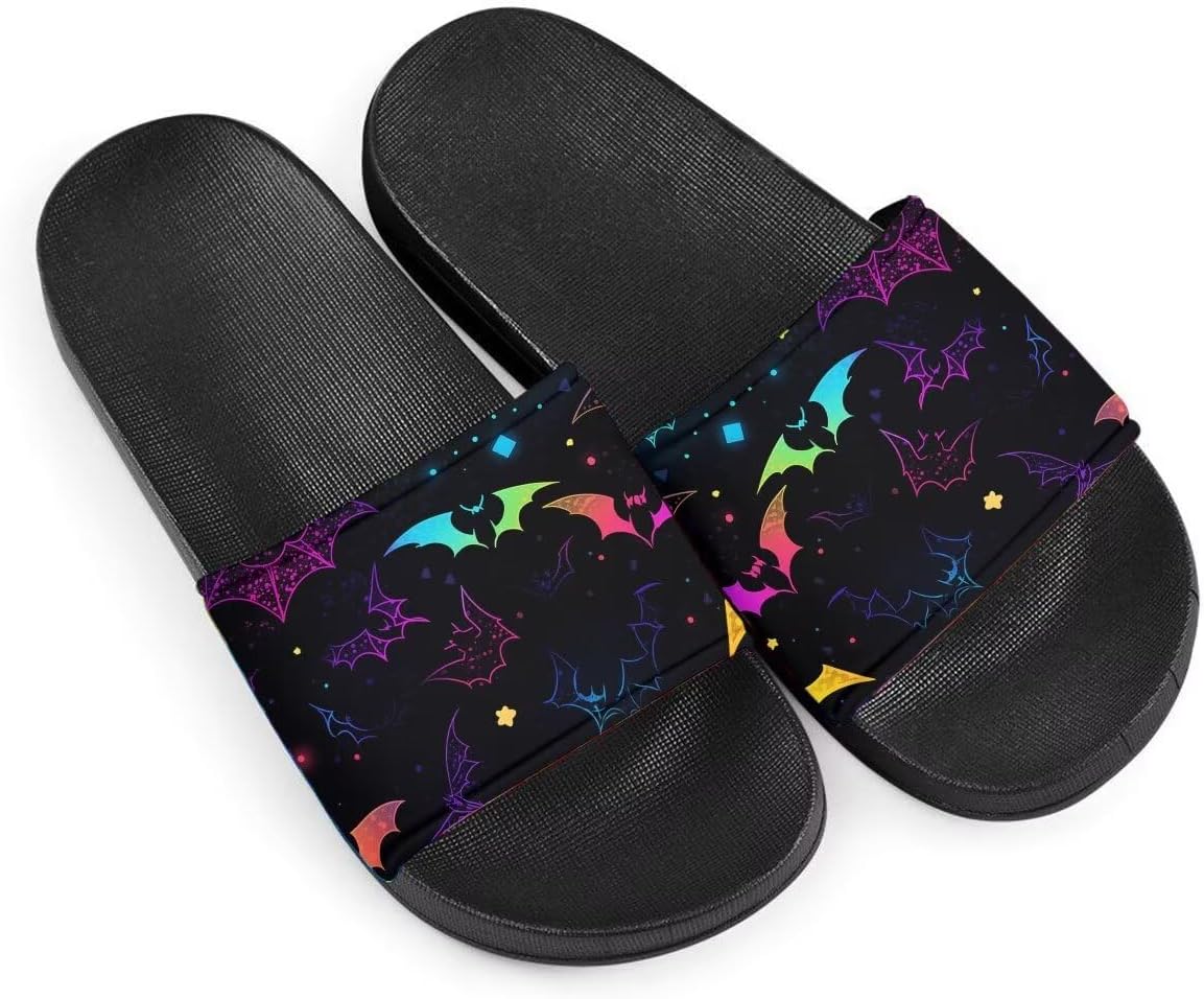 Сандалии слайдеры Howilath Halloween с рисунком летучих мышей для женщин и мужчин, повседневные летние пляжные тапочки с открытым носком, не скользящие, Colorful Gradient Bat
Сандалии слайдеры Howilath Halloween с рисунком летучих мышей для женщин и мужчин, повседневные летние пляжные тапочки с открытым носком, не скользящие, Colorful Gradient Bat
