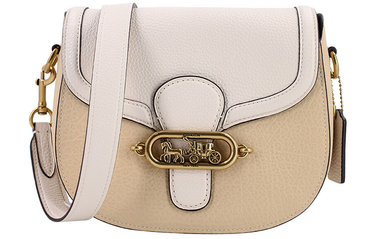 COACH Кожаная седельная сумка через плечо среднего размера для женщин в бело-светло-коричневом цвете
COACH Кожаная седельная сумка через плечо среднего размера для женщин в бело-светло-коричневом цвете