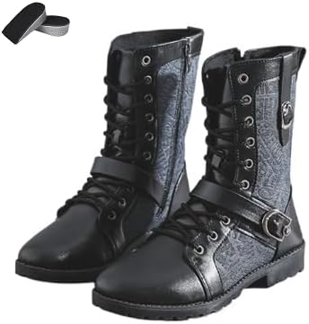 Мужские ботинки на шнуровке с массивной подошвой, ботинки до середины голени с массивной подошвой в стиле панк, тактические ботинки, ретро-рок ботинки в военном стиле с пряжками Huayorong, черный
Мужские ботинки на шнуровке с массивной подошвой, ботинки до середины голени с массивной подошвой в стиле панк, тактические ботинки, ретро-рок ботинки в военном стиле с пряжками Huayorong, черный