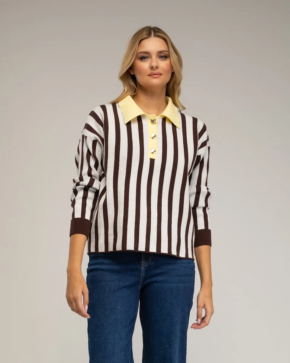 Женская рубашка-поло в полоску Tantra, коричневый/белый
Женская рубашка-поло в полоску Tantra, коричневый/белый