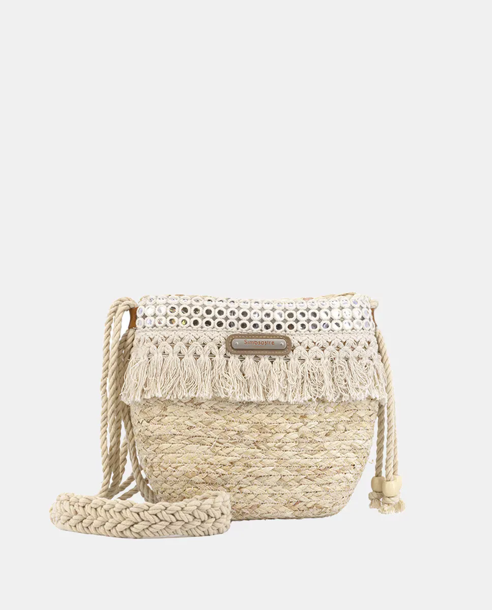 Маленькая сумка из кукурузной шелухи в сочетании с бахромой и зеркалами Simó Sastre, бежевый
Маленькая сумка из кукурузной шелухи в сочетании с бахромой и зеркалами Simó Sastre, бежевый