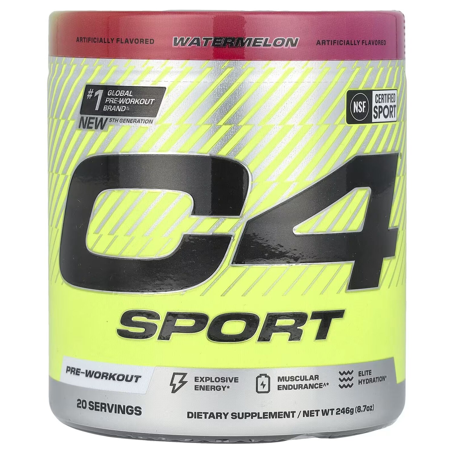 C4 Sport, Предтренировочный комплекс, арбуз, 8,7 унции (246 г) Cellucor
C4 Sport, Предтренировочный комплекс, арбуз, 8,7 унции (246 г) Cellucor