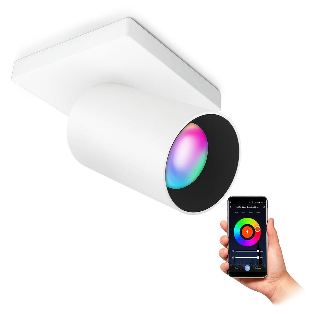 Дизайнерский прожектор ALVO, 1 поворотная лампа, включая светодиодную лампу WiFi RGB GU10 с регулируемой яркостью, количество: комплект из 1 шт. SSC-LUXon, черный
Дизайнерский прожектор ALVO, 1 поворотная лампа, включая светодиодную лампу WiFi RGB GU10 с регулируемой яркостью, количество: комплект из 1 шт. SSC-LUXon, черный