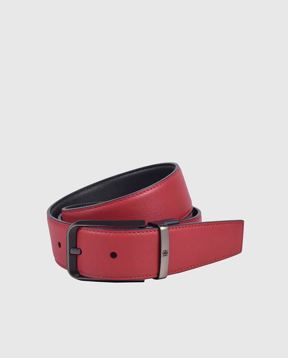 Двусторонний кожаный ремень Olimpo, красный
Двусторонний кожаный ремень Olimpo, красный