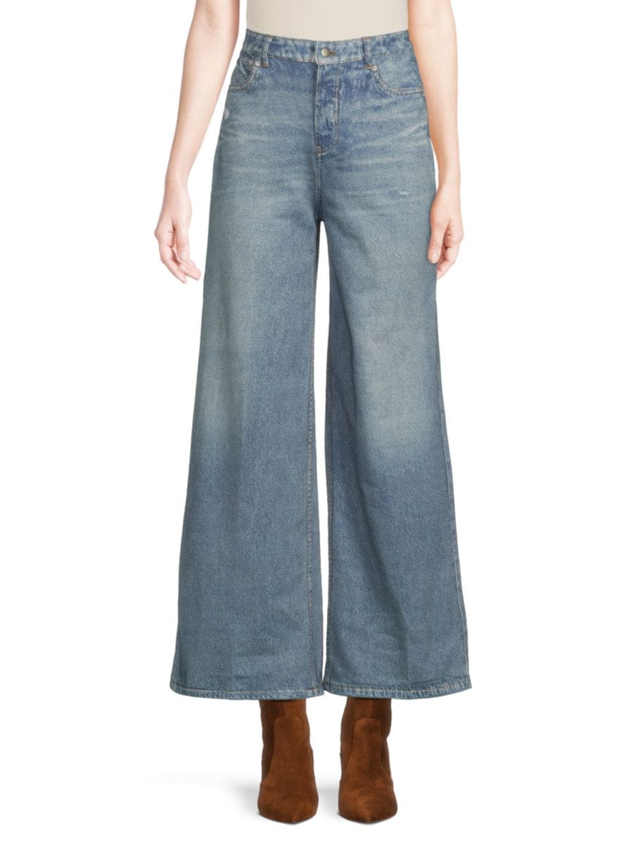 Широкие спортивные брюки с джинсовым принтом Ecru, цвет Blue Medium 
Широкие спортивные брюки с джинсовым принтом Ecru, цвет Blue Medium