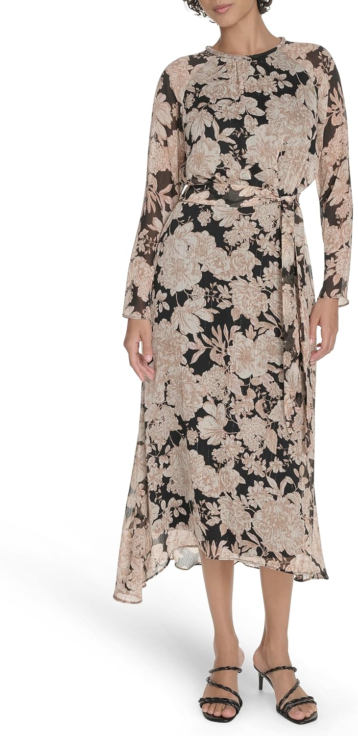 Женское платье макси с длинными рукавами и завязкой на талии от Tommy Hilfiger, Black/Truffle
Женское платье макси с длинными рукавами и завязкой на талии от Tommy Hilfiger, Black/Truffle