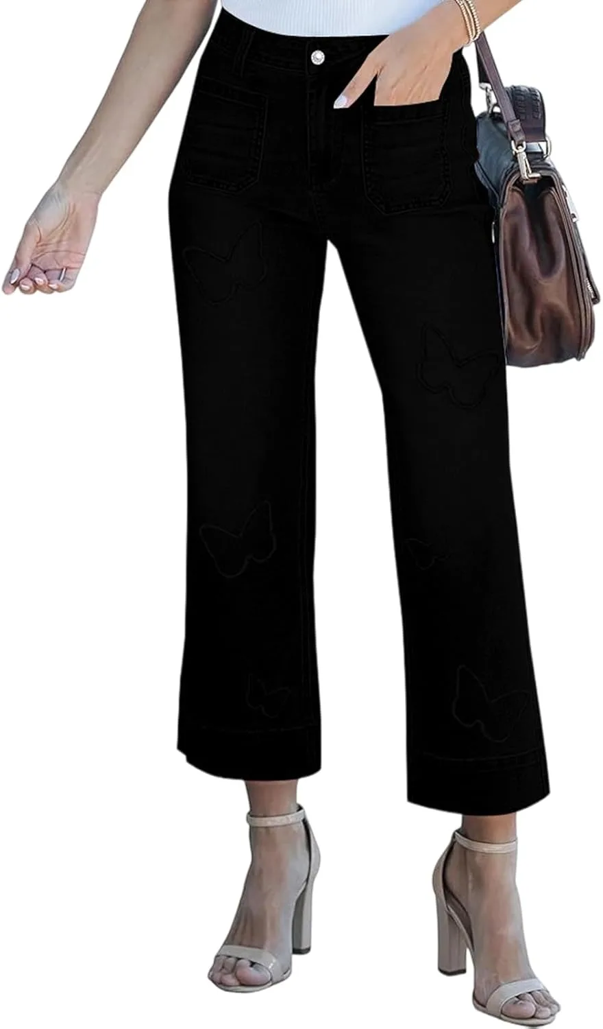 Женские укороченные джинсы wide leg с бабочкой, эластичные, high waisted PaladMom
Женские укороченные джинсы wide leg с бабочкой, эластичные, high waisted PaladMom