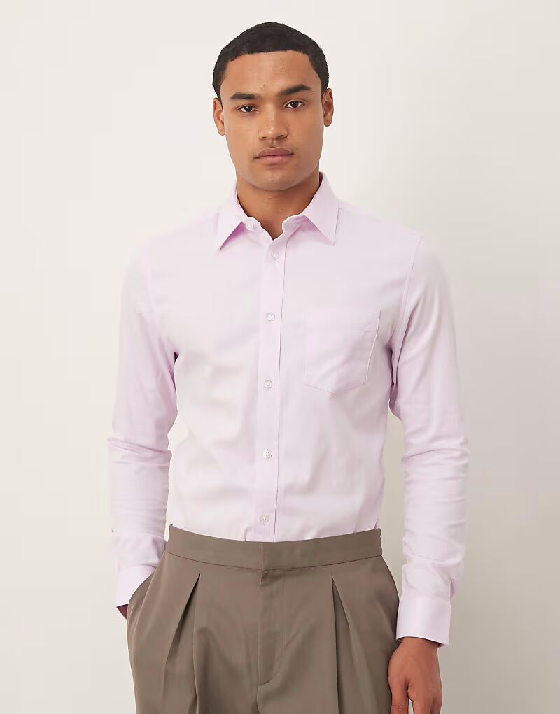 Рубашка с узким узором «в ёлочку» розового цвета Asos Design
Рубашка с узким узором «в ёлочку» розового цвета Asos Design