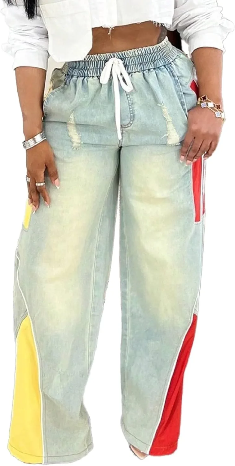 Женские джинсы casual с высокой талией и свободным кроем
Женские джинсы casual с высокой талией и свободным кроем