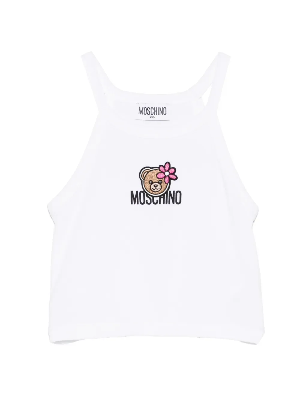 Топ с цветочной вышивкой Moschino Kids, белый
Топ с цветочной вышивкой Moschino Kids, белый