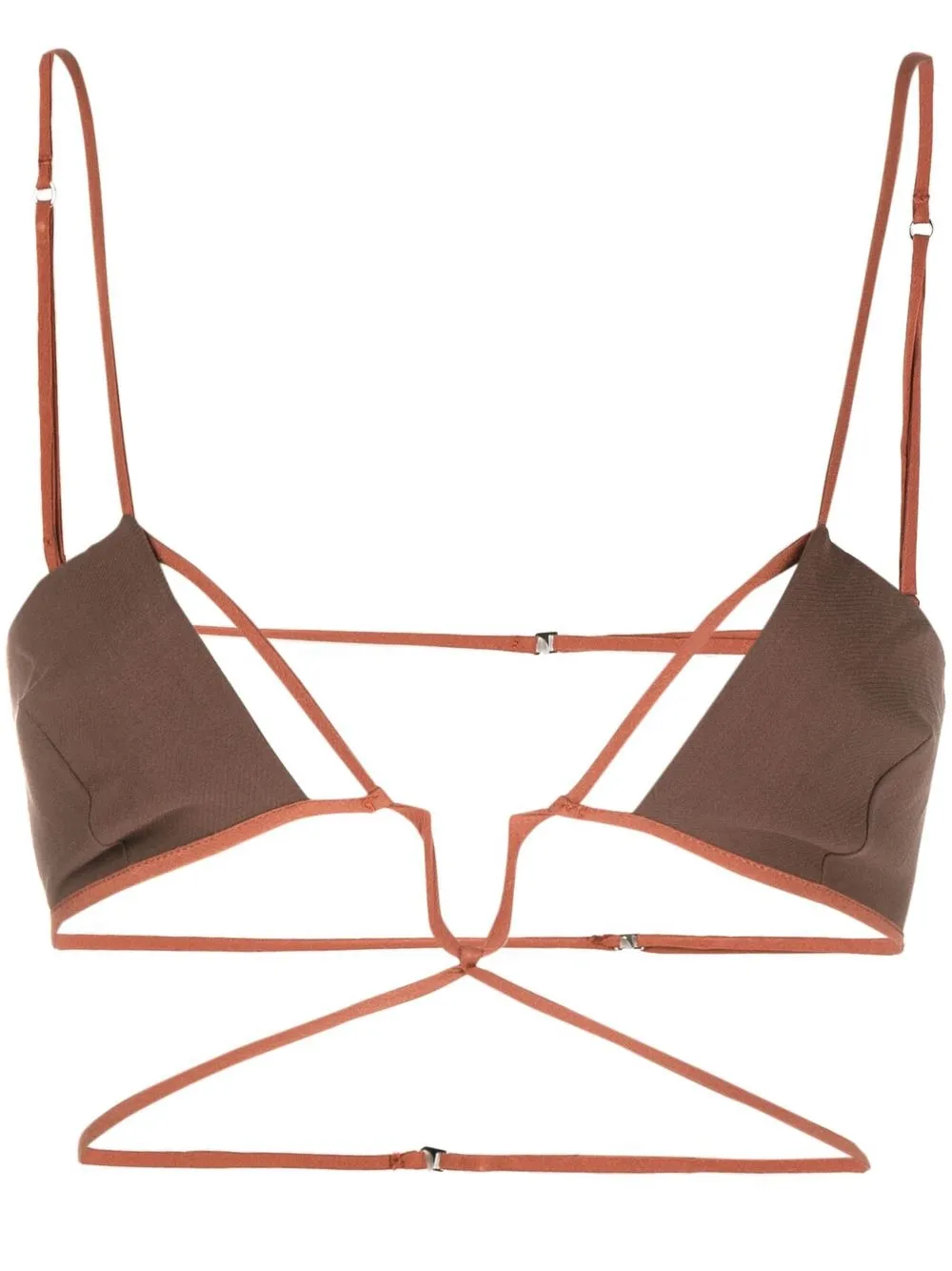 Укороченный топ с ремешками Nensi Dojaka, коричневый
Укороченный топ с ремешками Nensi Dojaka, коричневый