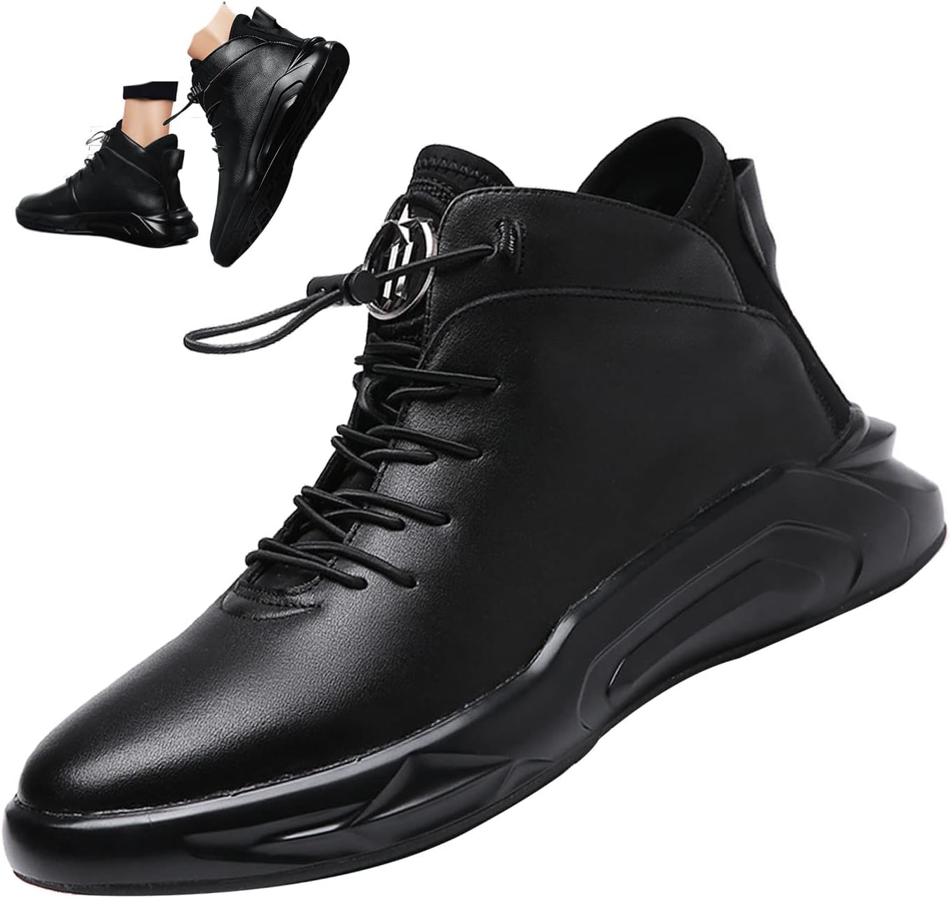 Мужские высокие модные кроссовки Keilinia из черной кожи, удобные ортопедические, амортизирующие и противоскользящие, для бега и спорта
Мужские высокие модные кроссовки Keilinia из черной кожи, удобные ортопедические, амортизирующие и противоскользящие, для бега и спорта