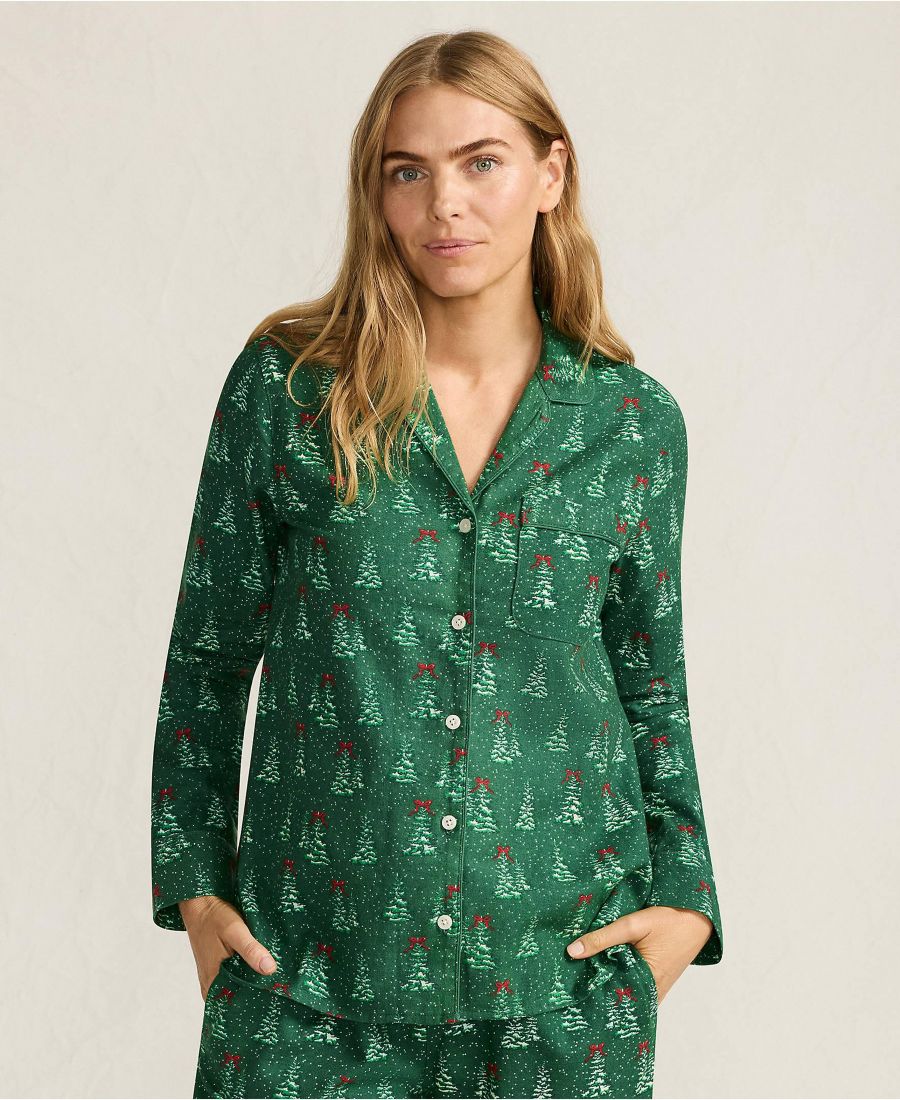 Женская фланелевая пижамная блузка с длинными рукавами и принтом Lands' End, Light emerald snowy trees
Женская фланелевая пижамная блузка с длинными рукавами и принтом Lands' End, Light emerald snowy trees