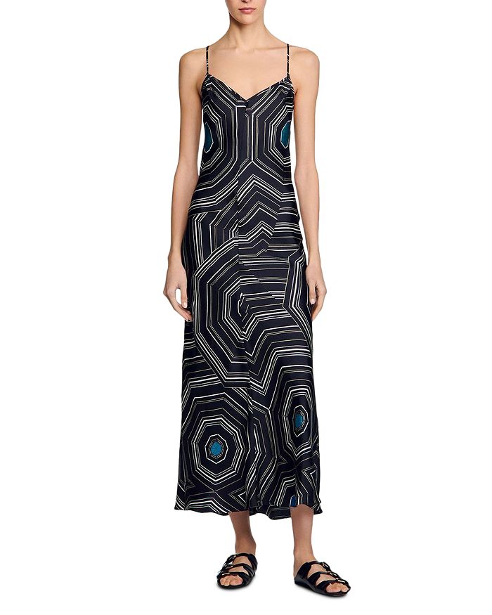 Sandro Платье макси из шелка с принтом Sandro, черный
Sandro Платье макси из шелка с принтом Sandro, черный