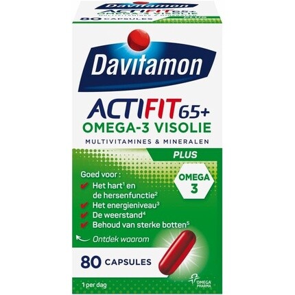 Davitamon Actifit 65+ Омега-3 Рыбий жир - Мультивитамины для людей старше 60 лет - 80 штук - Добавка
Davitamon Actifit 65+ Омега-3 Рыбий жир - Мультивитамины для людей старше 60 лет - 80 штук - Добавка