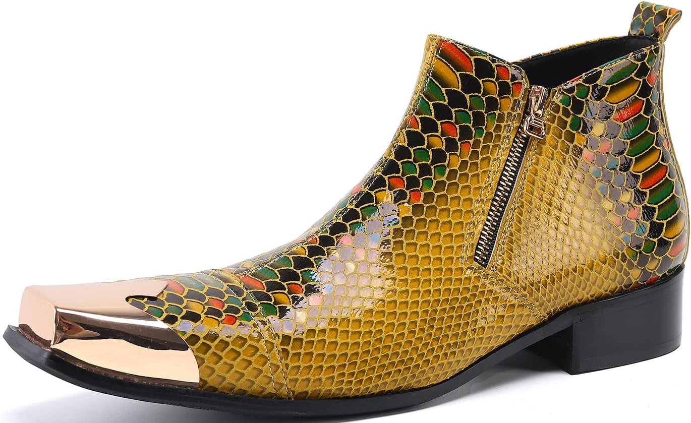 Мужские повседневные западные ботинки Chelsea Santimon - настоящая кожа, ковбойские ботинки до щиколотки с металлическим квадратным носком и двойной молнией для бальных танцев, вечеринок и диско, золотой
Мужские повседневные западные ботинки Chelsea Santimon - настоящая кожа, ковбойские ботинки до щиколотки с металлическим квадратным носком и двойной молнией для бальных танцев, вечеринок и диско, золотой